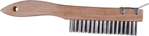 Dynamic 00403 4 x 16 Row Wood Shoe Handle Wire Brush w/Scraper